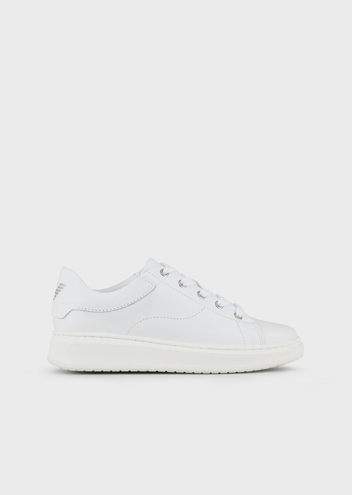 Sneakers de napa con logotipo Emporio Armani Sneakers de napa con logotipo Emporio Armani