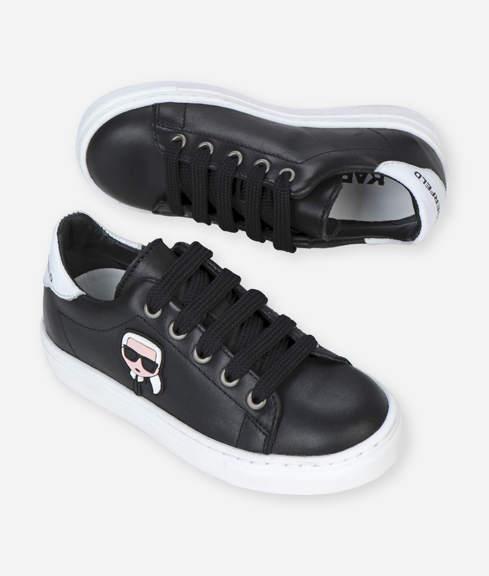 KARL LAGERFELD K/IKONIK LEATHER SNEAKERS Kids’ Shoes Man f
