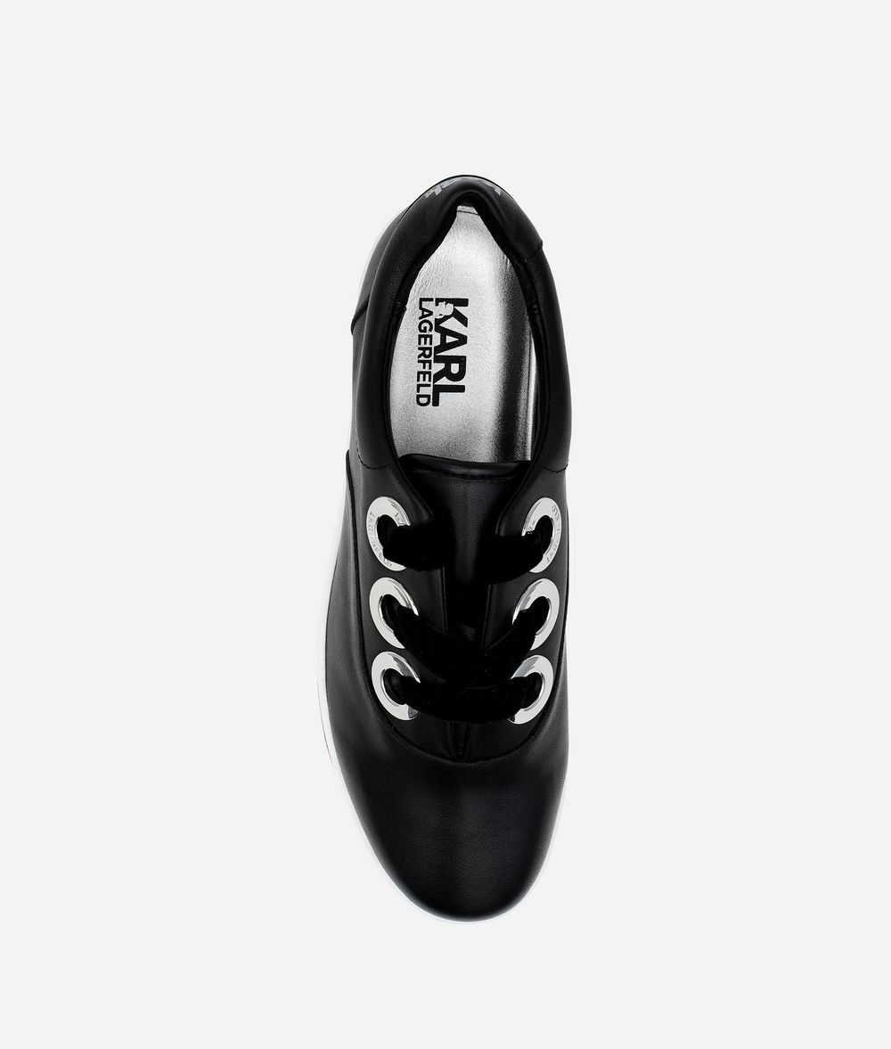 KARL LAGERFELD PLATEAU LEATHER SNEAKER Wedge Woman d
