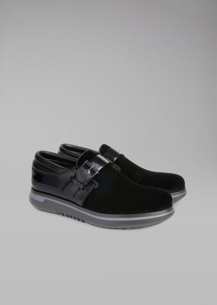 Monkstrap de piel cepillada y terciopelo de espiga Monkstrap de piel cepillada y terciopelo de espiga