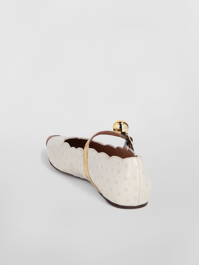 Ballet Flats Marni Ballet flat in ostrich-print leather Woman