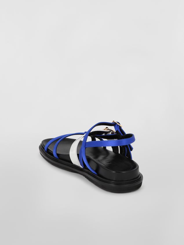 Fussbett Marni Fussbett in blue and white fray-stop double satin Woman