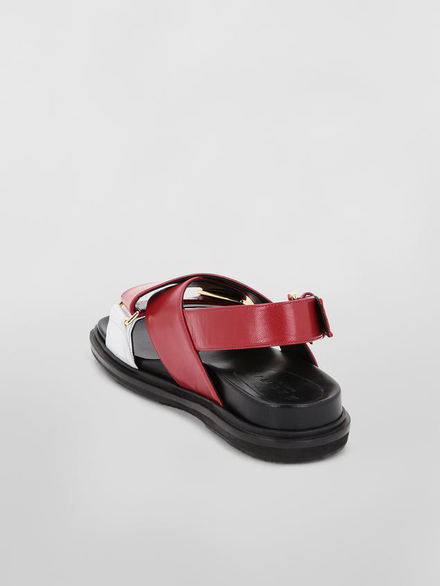 Fussbett Marni Sandalias con plantilla de cuero de piel de cabra de color rojo y blanco Mujer
