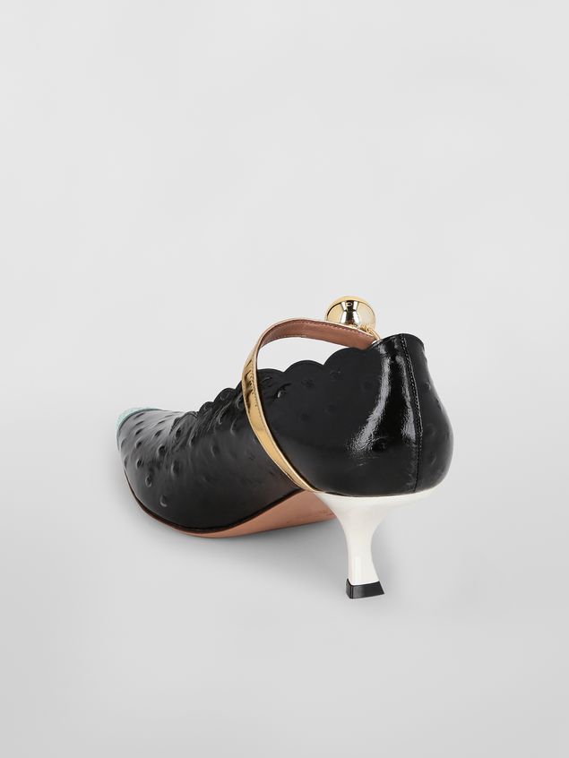 Mary Jane Shoe Marni Mary-Jane in ostrich-print calfskin Woman