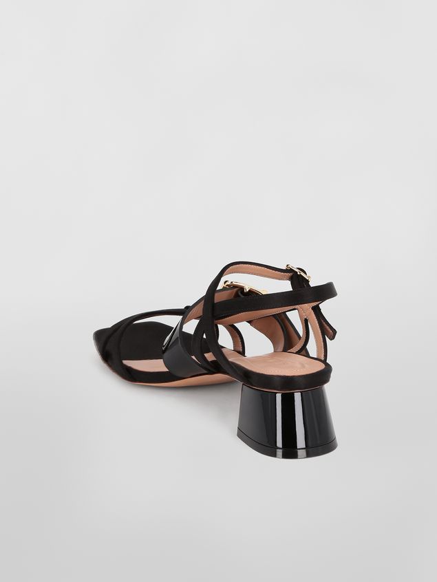 Sandals Marni Sandal in black fray-stop double satin Woman