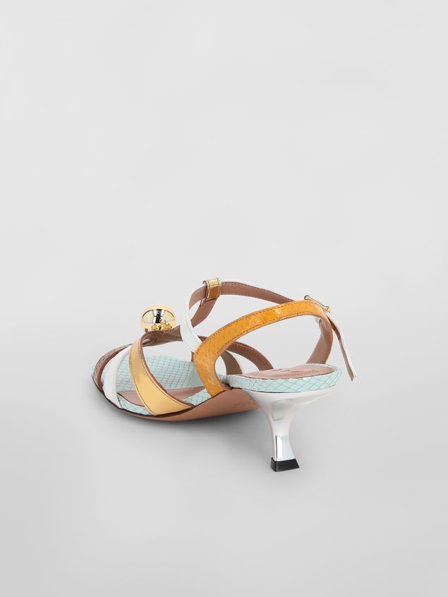 Sandals Marni T-strap sandal in python-print calfskin Woman