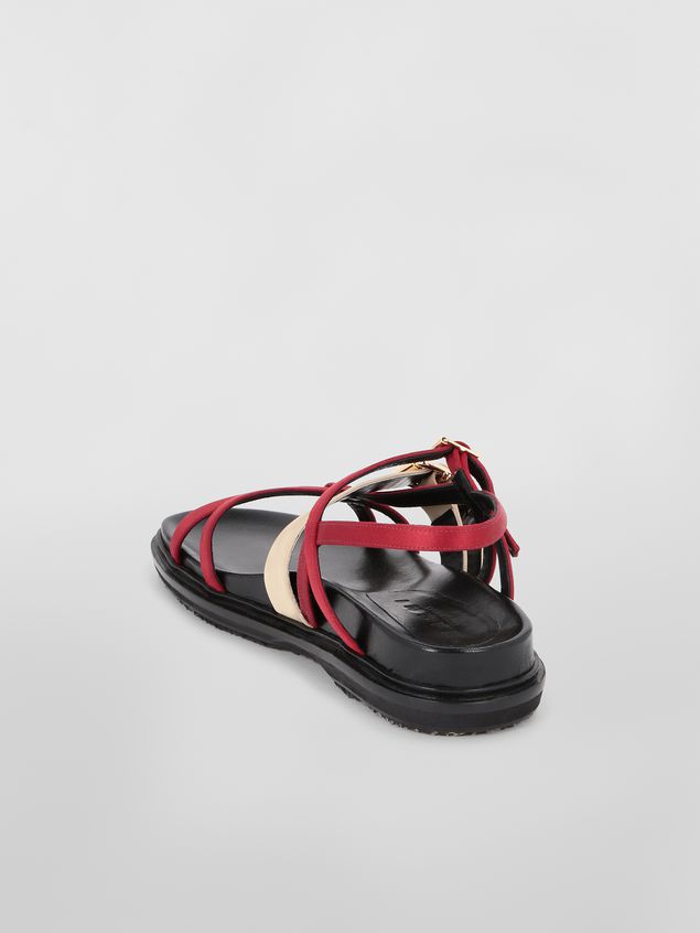 Fussbett Marni Fussbett in red and white fray-stop double satin Woman