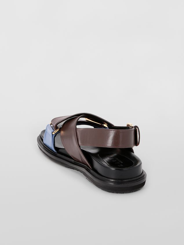 Fussbett Marni Sandalen „Fussbett“ aus Ziegenleder in Braun und Blau Damen