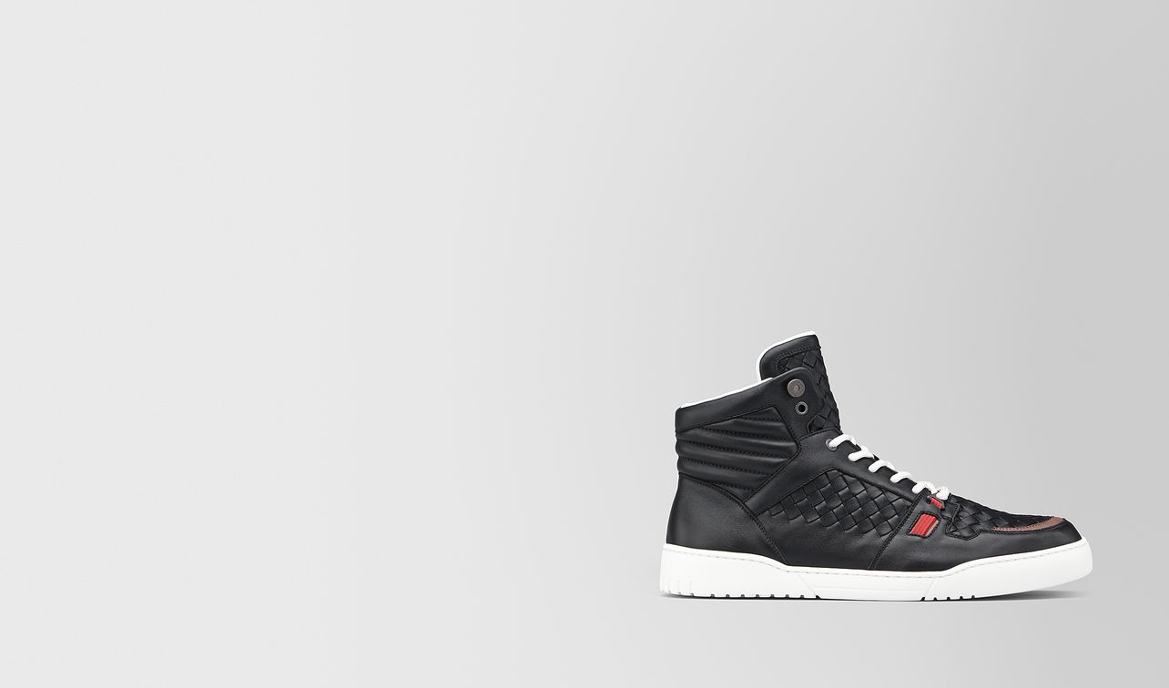 heeze mid sneaker in intrecciato calf leather landing
