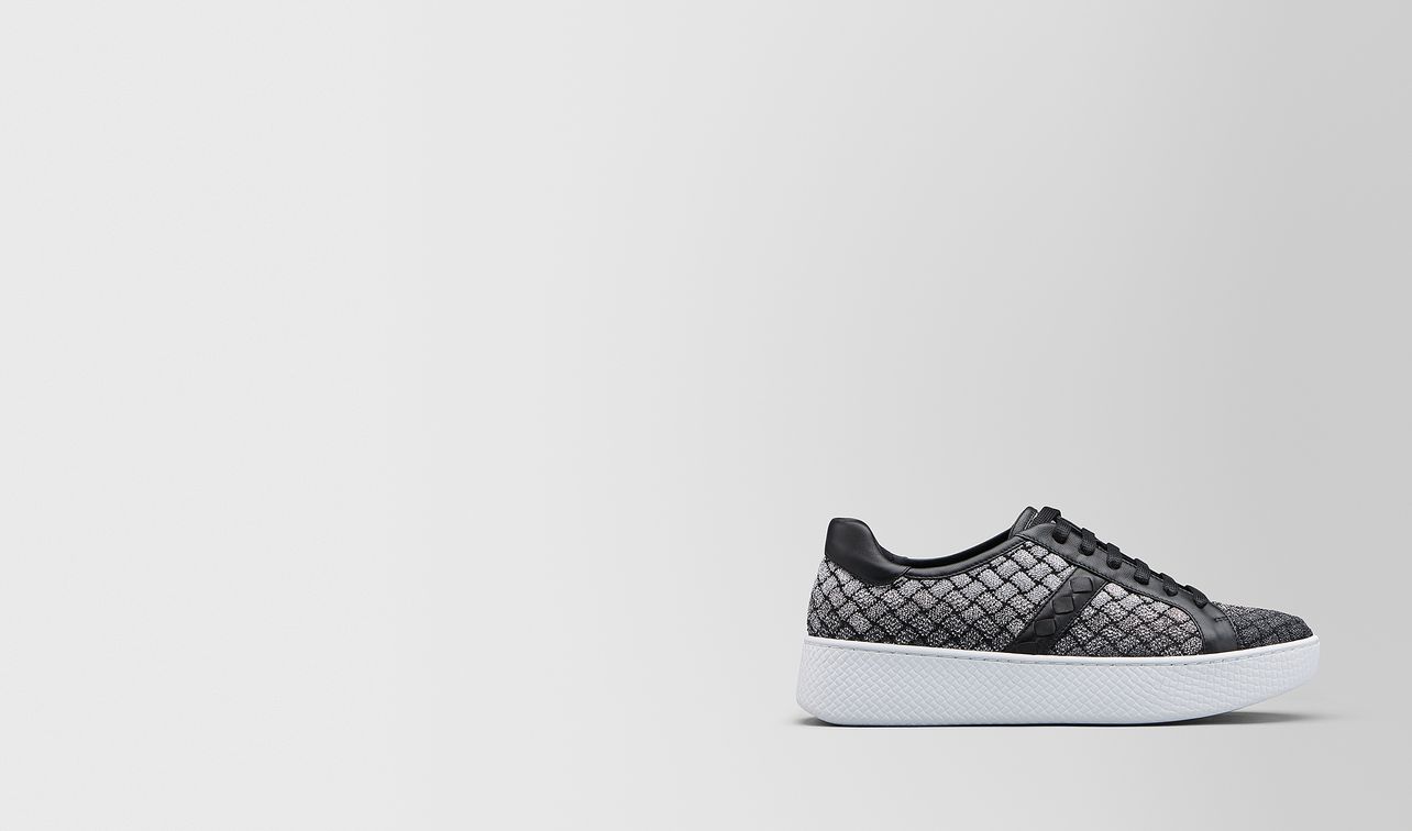 helium sneaker in intrecciato knitted landing