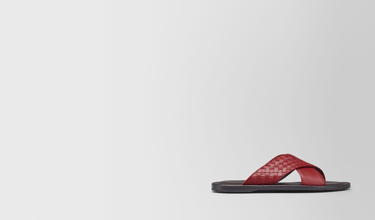 sapa crisscross sandal in intrecciato calf landing