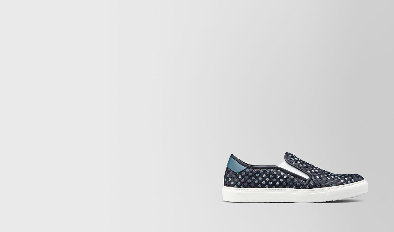 bv chequer sneaker in intrecciato nappa landing