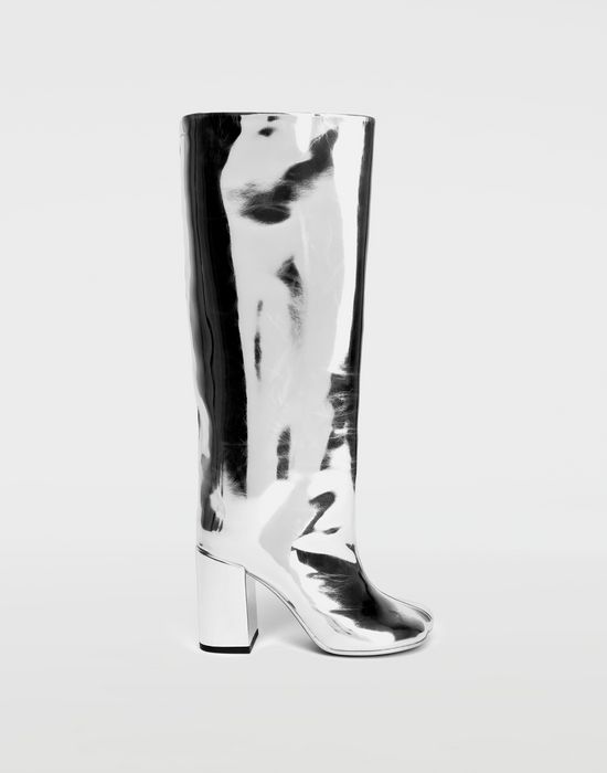 maison margiela silver boots