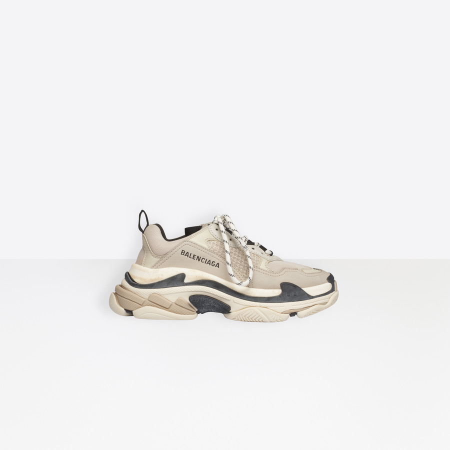 The pair of Balenciaga Triple S on the post of