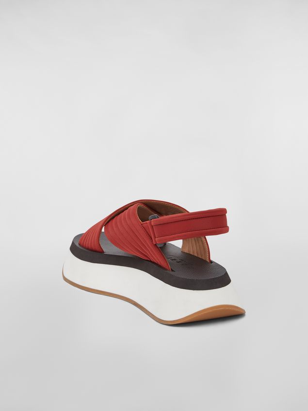 Sandals Marni Wedge sandal in techno fabric red Woman