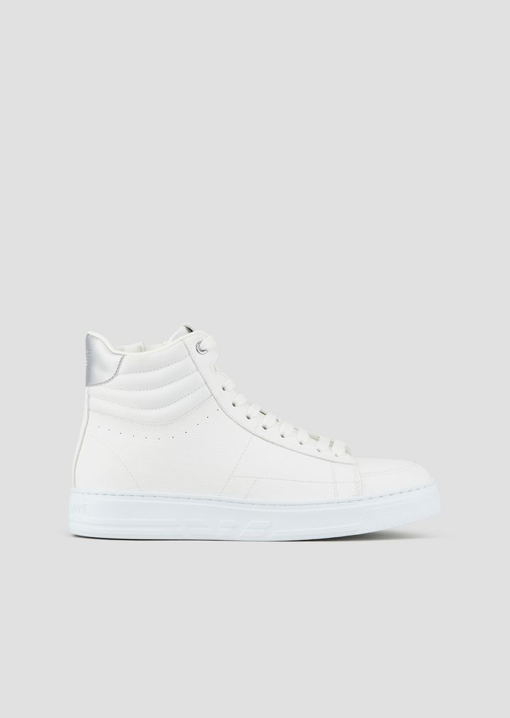 High And Top Fabric Inserts With Leather Laminate In Sneakers Tech Okwn0P
