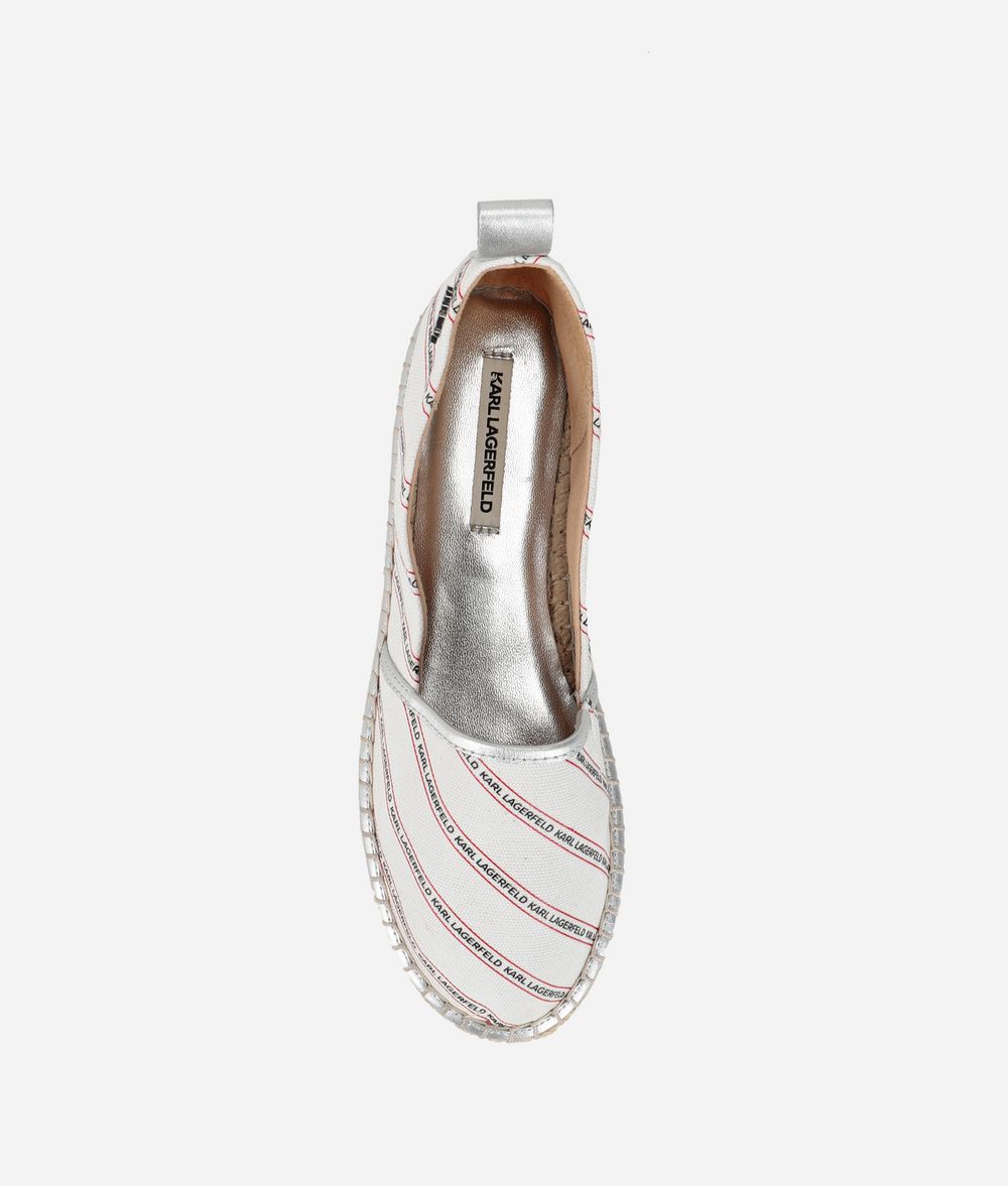 KARL LAGERFELD Kamini Stripe Logo Espadrille Espadrilles Woman d