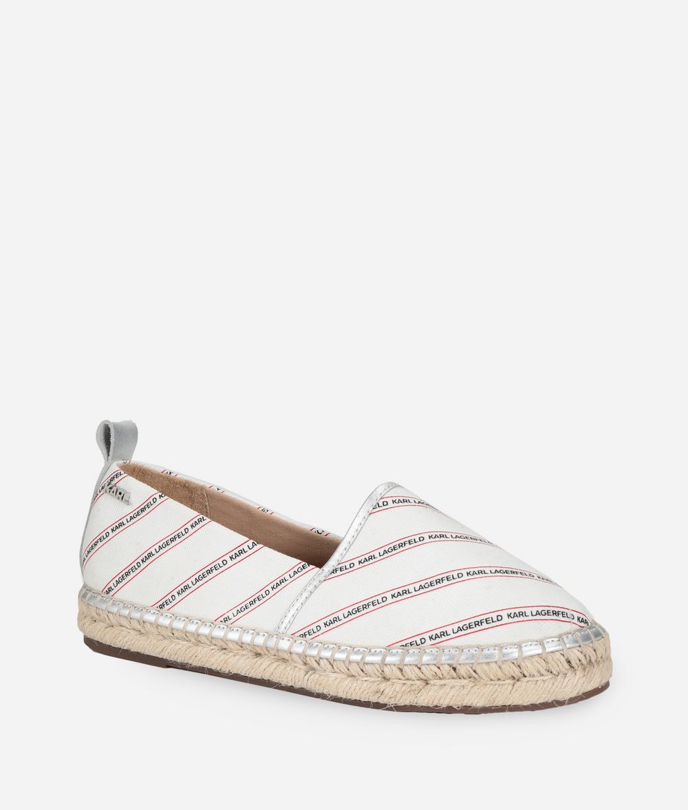 KARL LAGERFELD Kamini Stripe Logo Espadrille Espadrilles Woman f