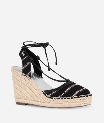 KARL LAGERFELD ESPADRILLE WEDGE SANDAL