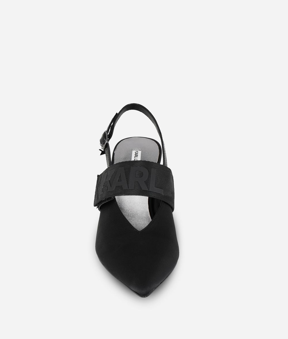 KARL LAGERFELD Slingback-Sandaletten mit Kitten Heel Sandalen Damen d