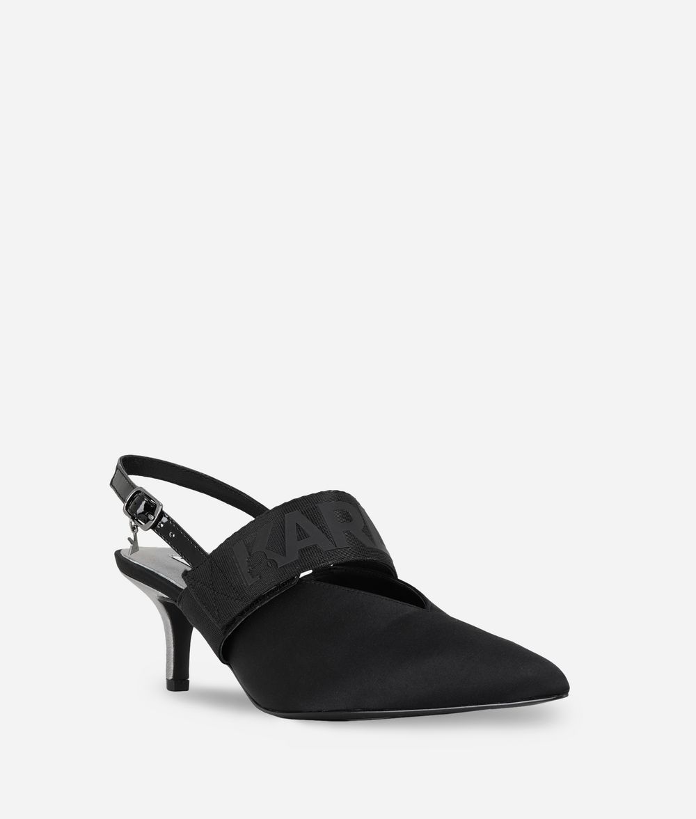 KARL LAGERFELD Slingback-Sandaletten mit Kitten Heel Sandalen Damen f