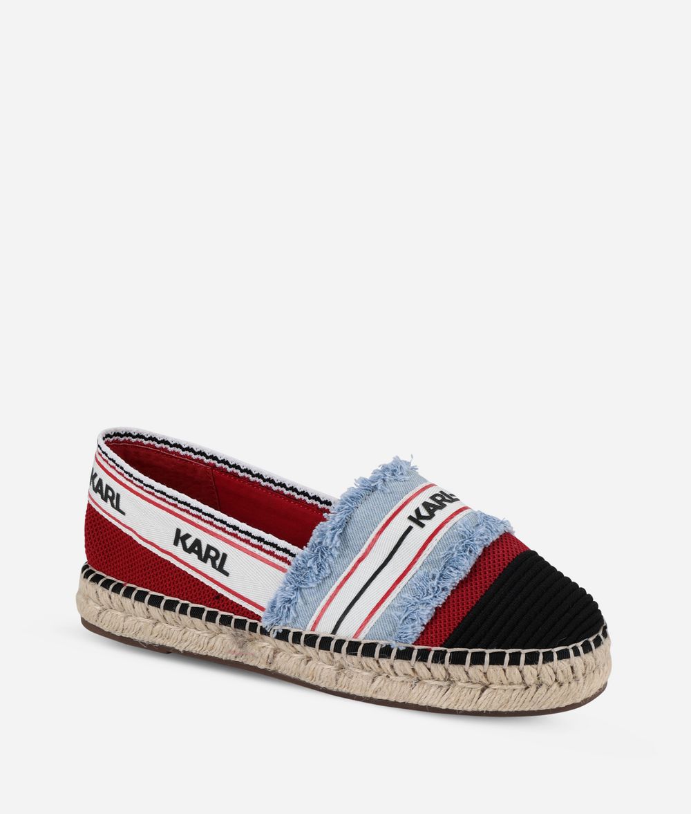 KARL LAGERFELD Kamini Espadrilles im Patchwork-Design Sandalen Damen f