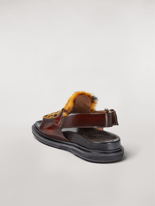 Fussbett Marni Sandalias Fussbett PIERCING de piel de becerro efecto pony con estampado de leopardo Mujer