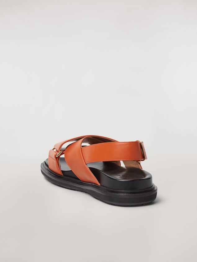 Fussbett Marni Criss-cross fussbett in orange leather Woman
