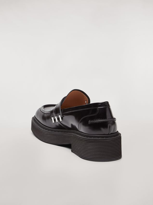 Moccasin Marni Shiny calfskin moccasin with brass accessories Man