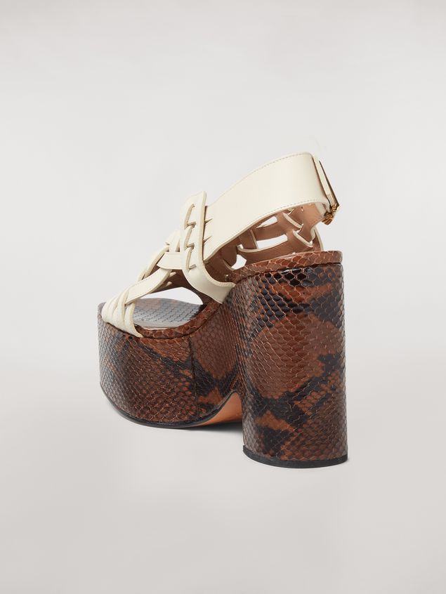 Wedges Marni BRAID leather wedge Woman