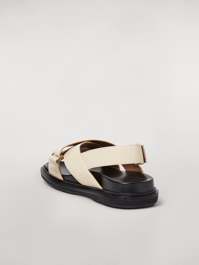 Fussbett Marni Criss-cross fussbett in white leather Woman