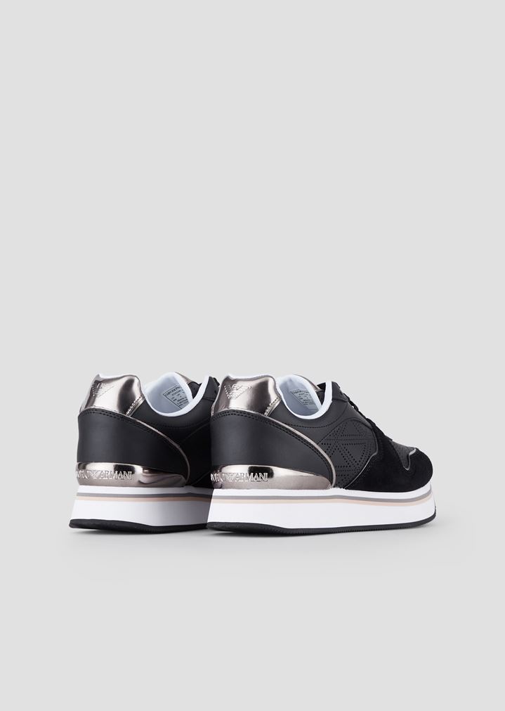 High-sole suede sneakers with metallic details High-sole suede sneakers with metallic details