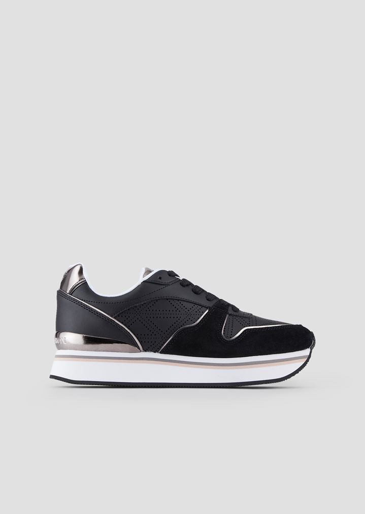 High-sole suede sneakers with metallic details High-sole suede sneakers with metallic details