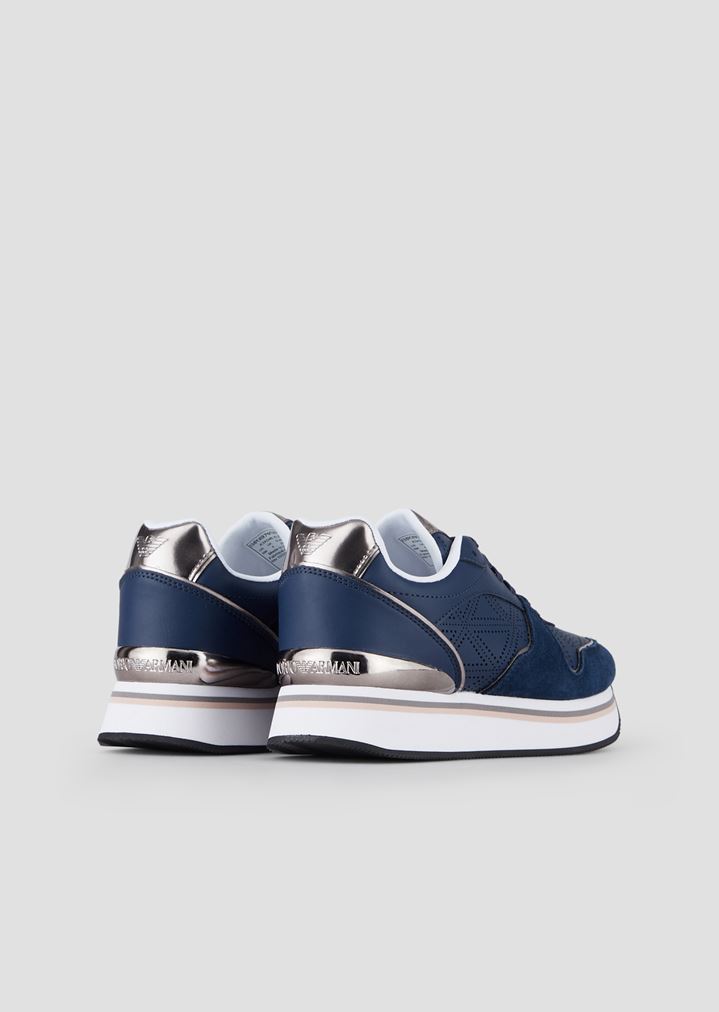 High-sole suede sneakers with metallic details High-sole suede sneakers with metallic details