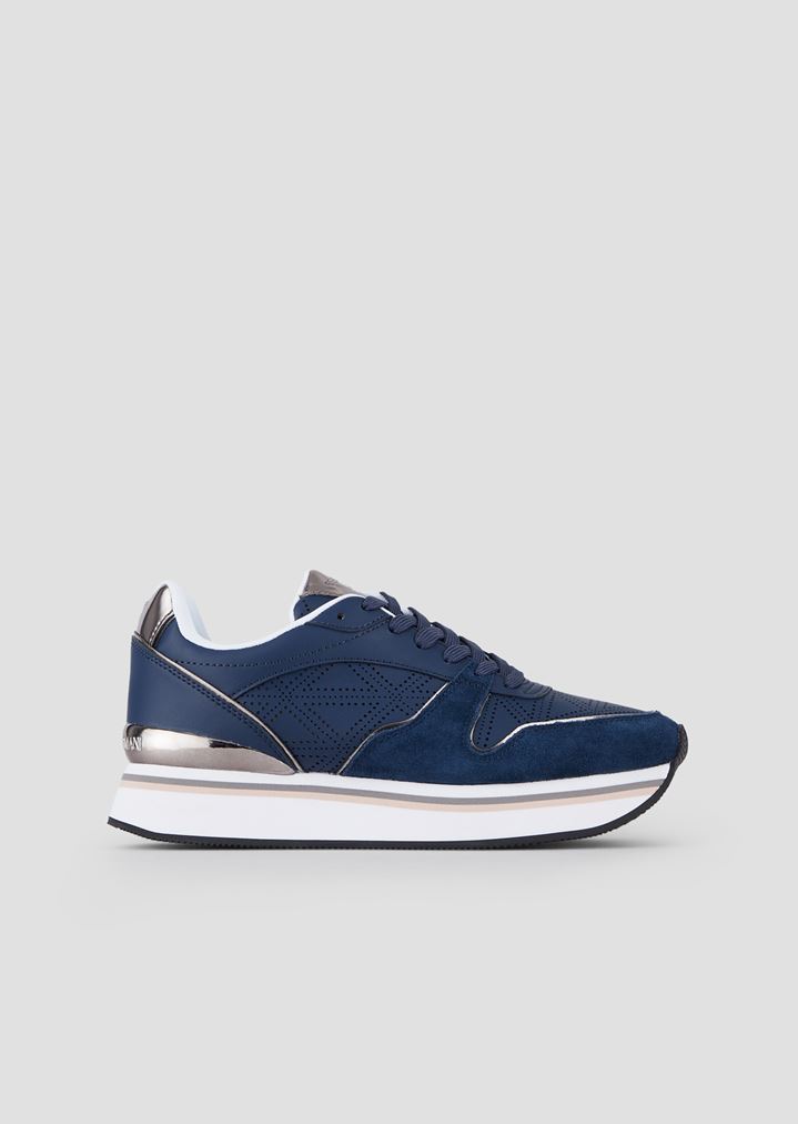 High-sole suede sneakers with metallic details High-sole suede sneakers with metallic details