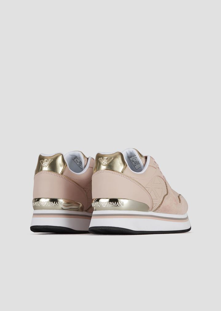 High-sole suede sneakers with metallic details High-sole suede sneakers with metallic details