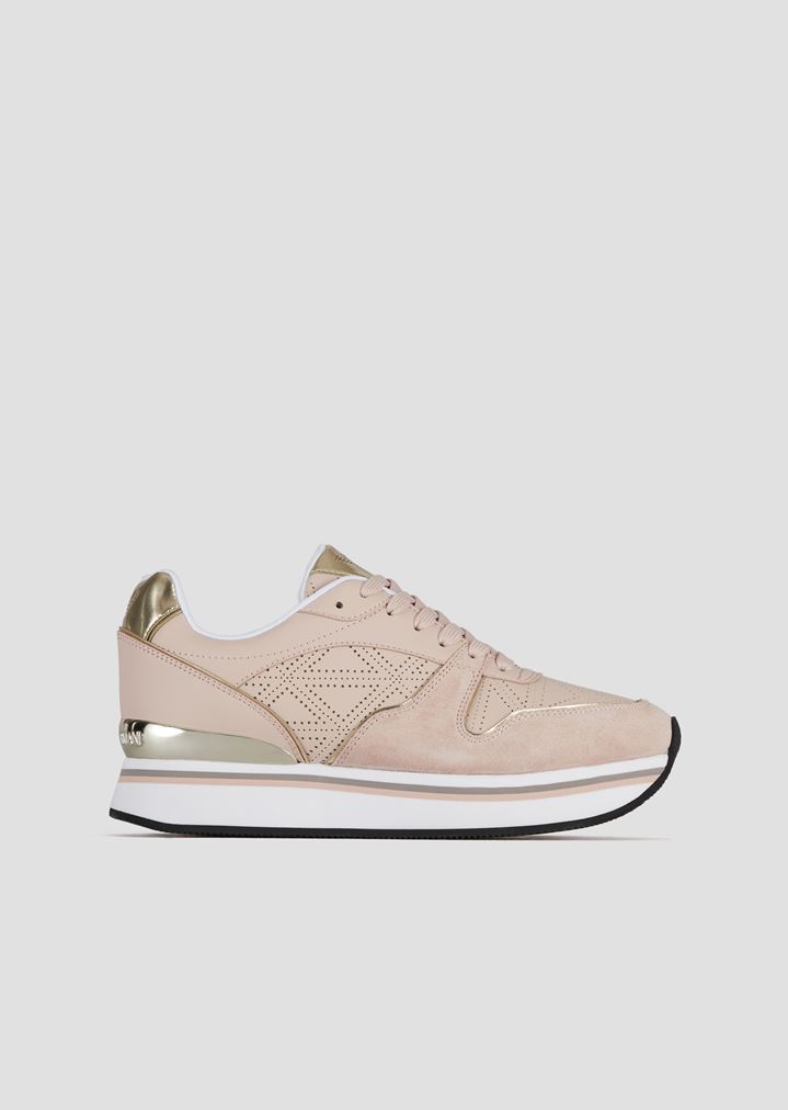 High-sole suede sneakers with metallic details High-sole suede sneakers with metallic details