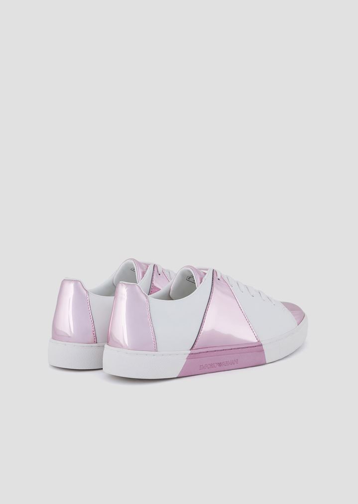 Leather sneakers with mirrored detail print Leather sneakers with mirrored detail print
