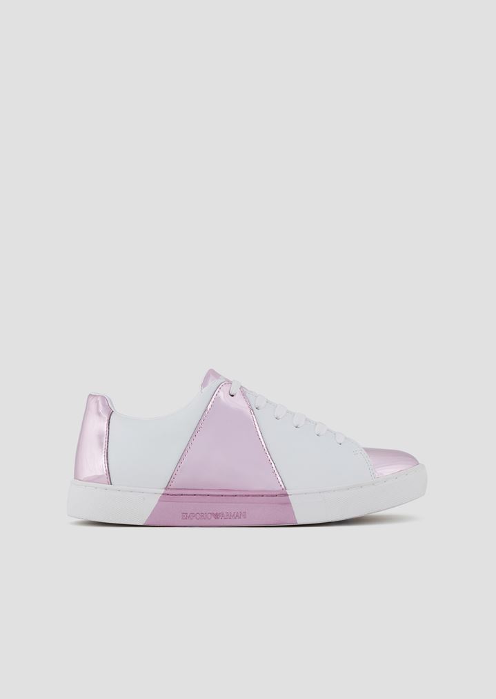 Leather sneakers with mirrored detail print Leather sneakers with mirrored detail print