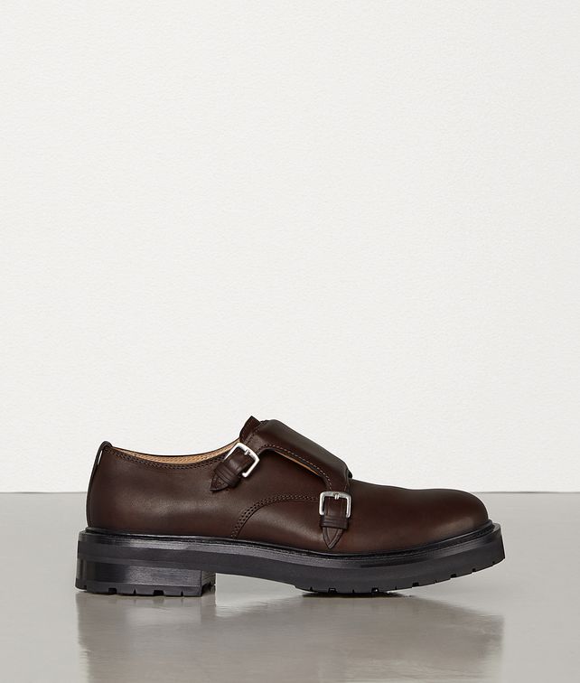 BOTTEGA VENETA MONK STRAP SHOES IN STORM CUIR Lace Ups Man fp