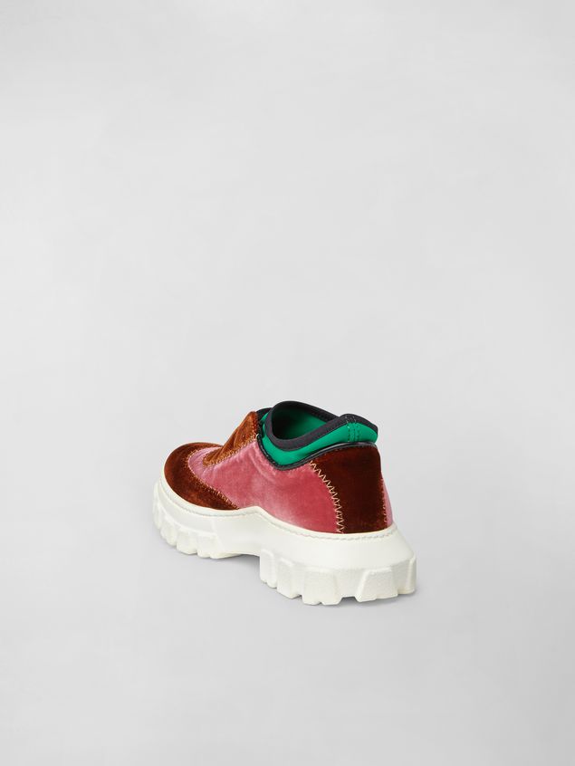 Sneakers Marni Lace-up sneaker in two-tone velvet Woman