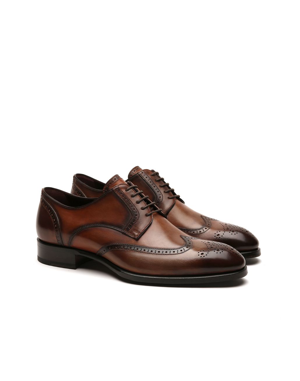 brioni 褐色布洛克德比鞋 正装鞋 男士 r