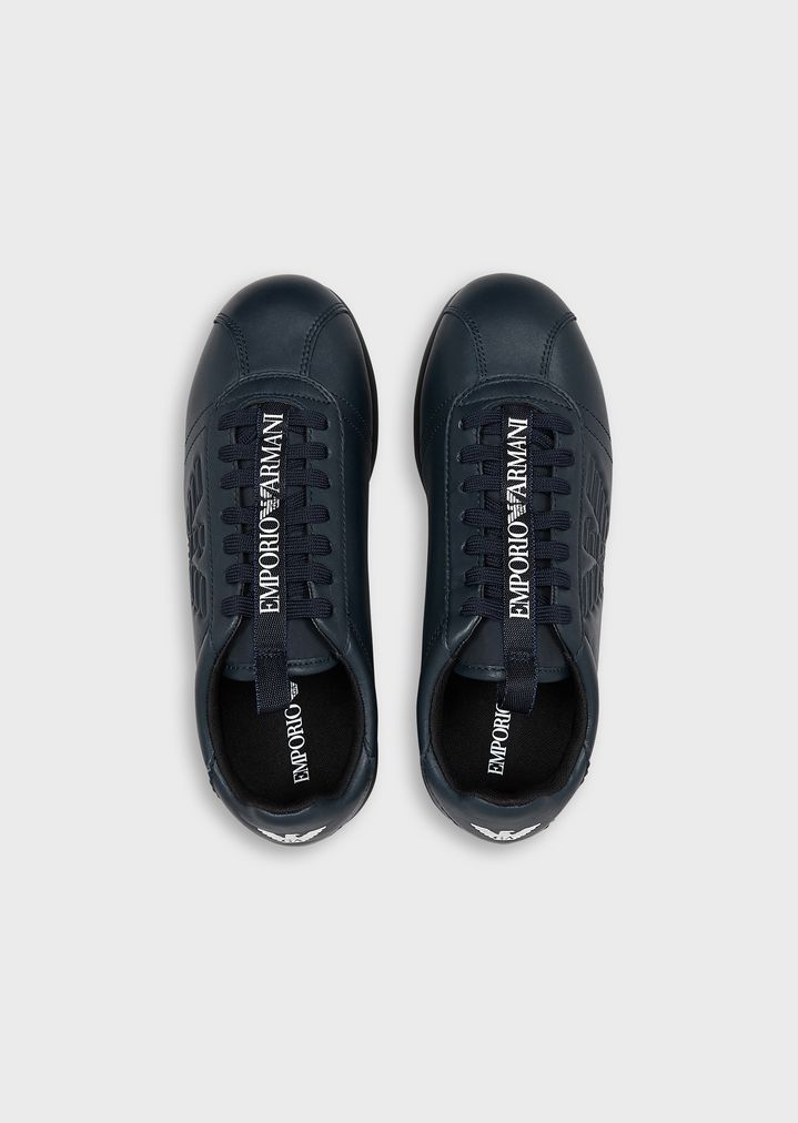 Leather sneakers with embossed eagle Leather sneakers with embossed eagle