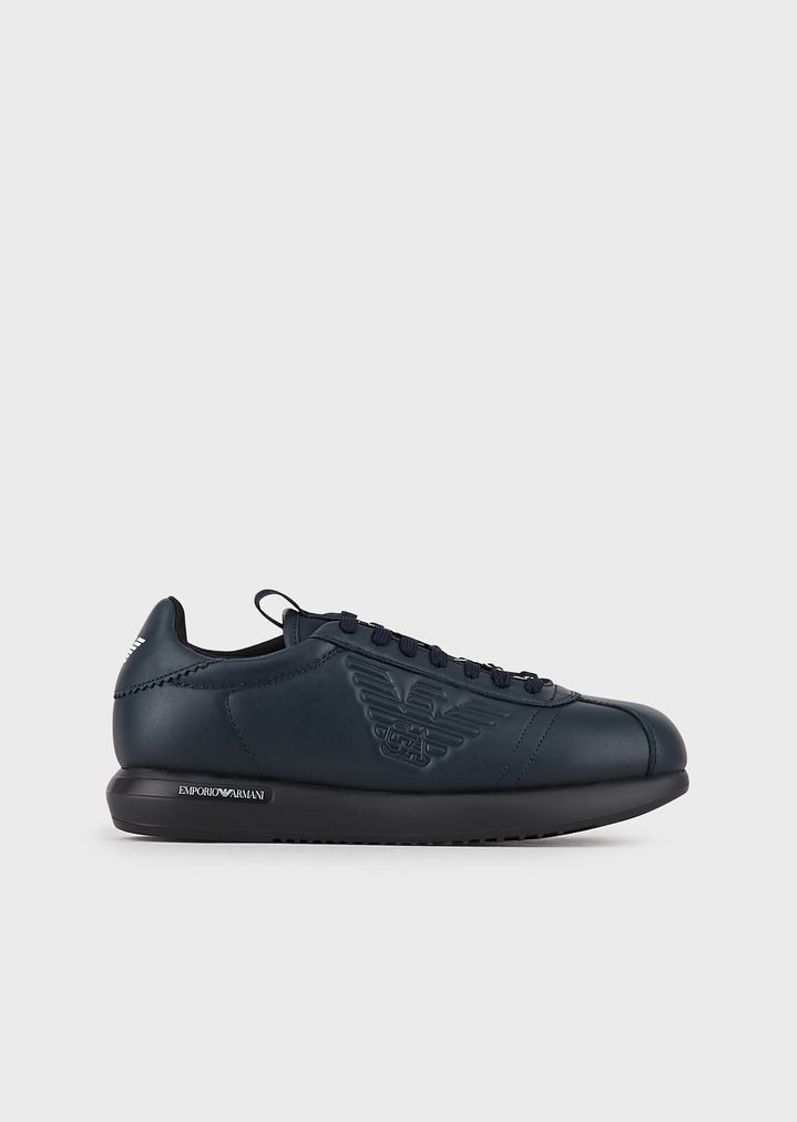 Leather sneakers with embossed eagle Leather sneakers with embossed eagle