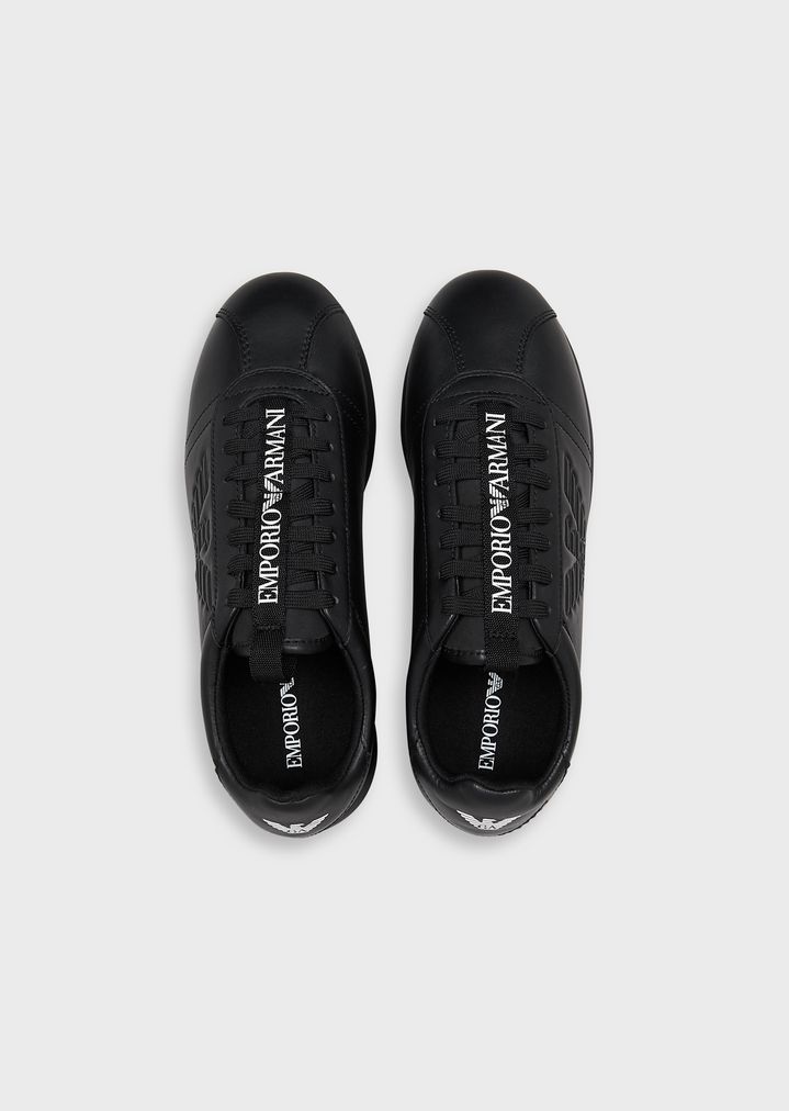 Leather sneakers with embossed eagle Leather sneakers with embossed eagle