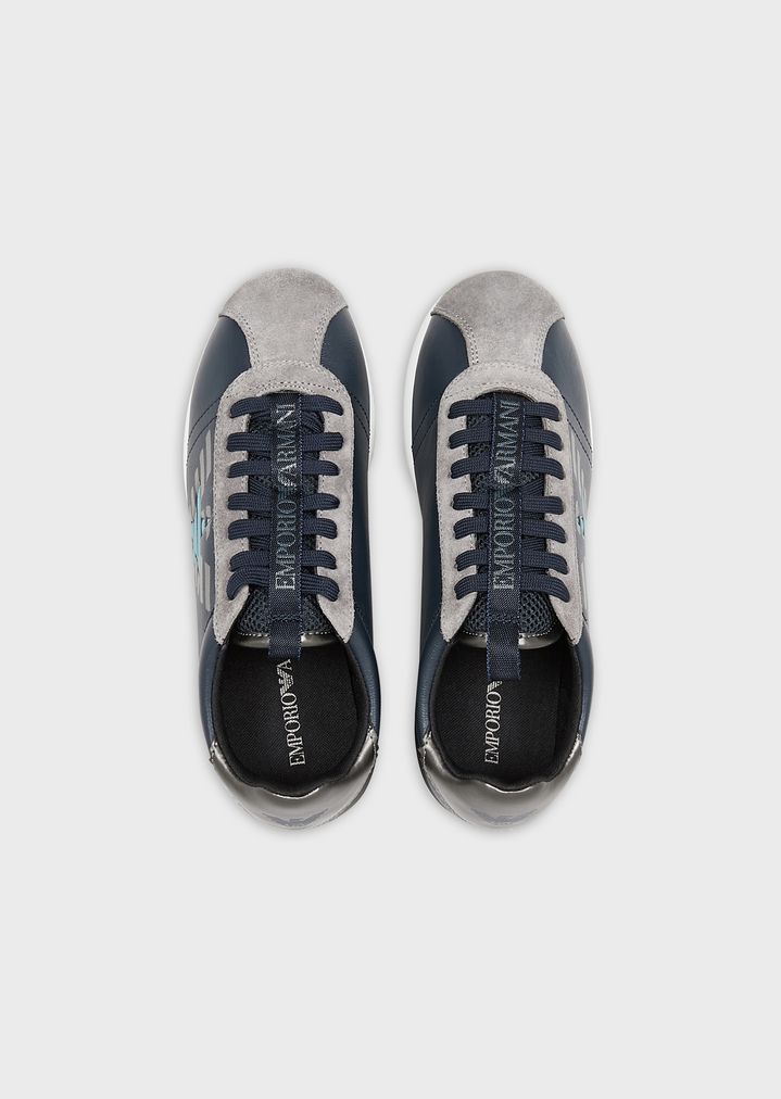 Leather sneakers with contrasting eagle Leather sneakers with contrasting eagle