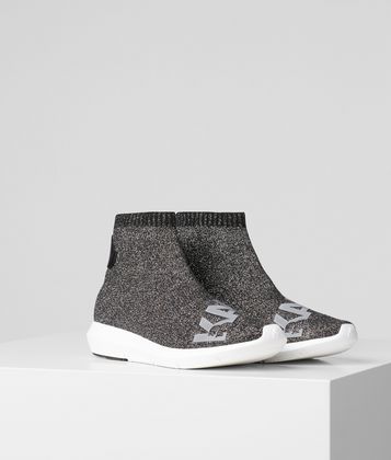 KARL LAGERFELD VITESSE LOGO KNIT ANKLE BOOT