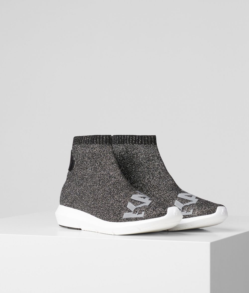 KARL LAGERFELD Vitesse Logo Knit Ankle Boot Sneakers Woman f