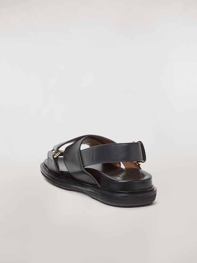 Fussbett Marni Criss-cross fussbett in black calfskin Woman