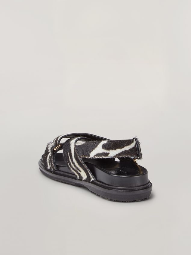 Fussbett Marni Criss-cross fussbett in zebra-print pony calf Woman